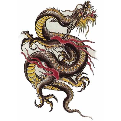 Chinese Dragon designs Fake Temporary Water Transfer Tattoo Stickers NO.10267